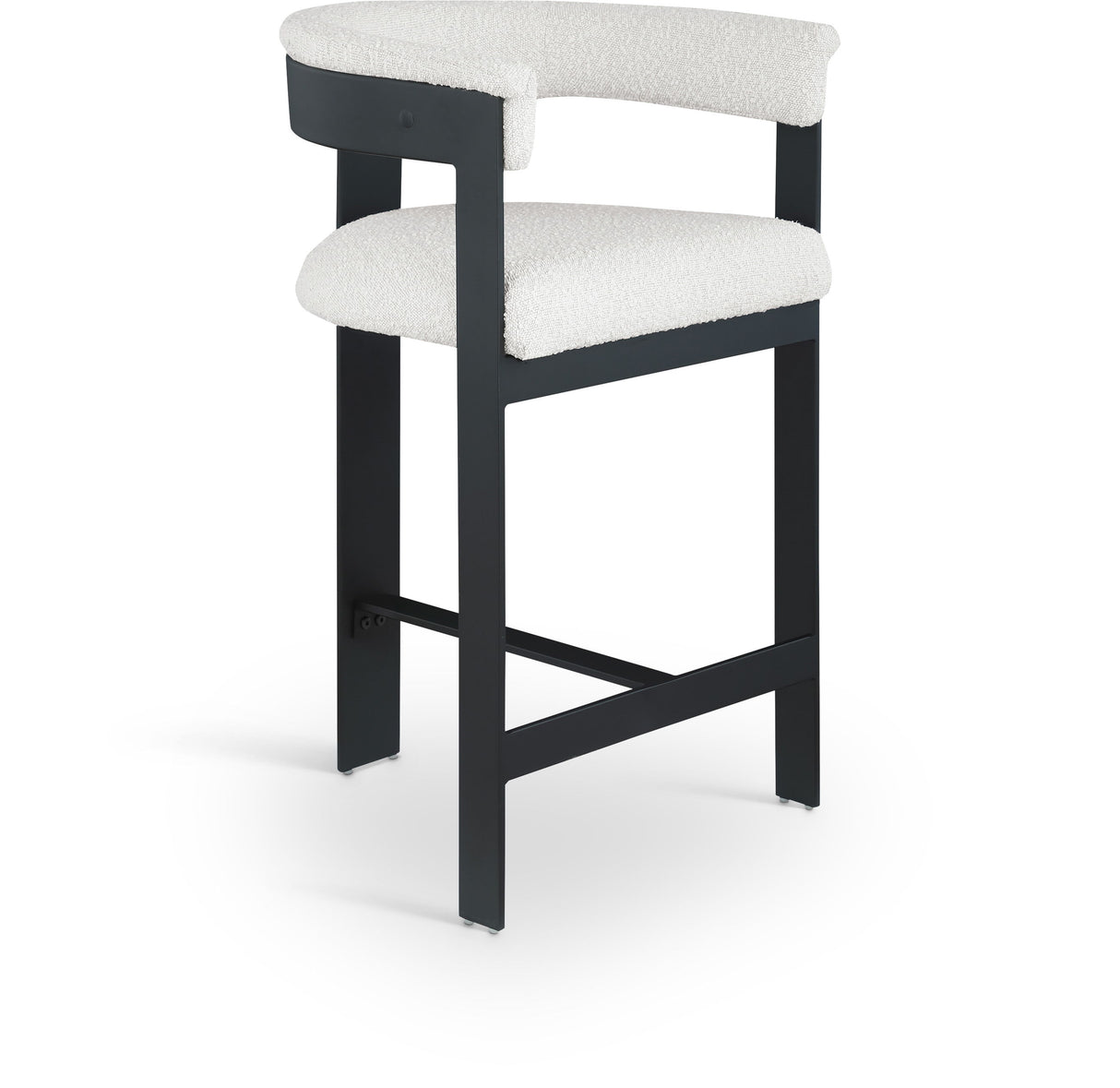 Romeo - Boucle Counter Stool With Black Base (Set of 2)