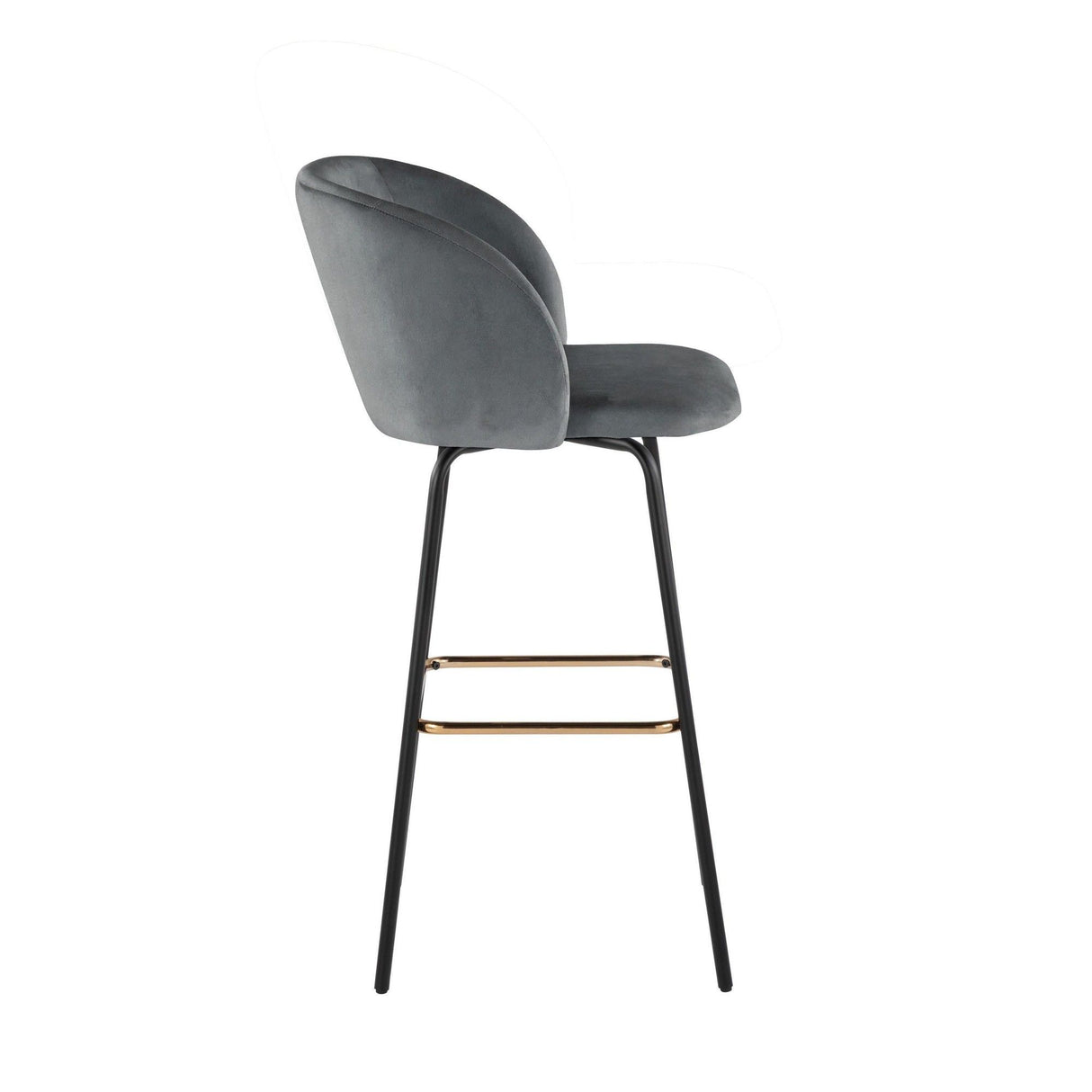 Fran - Fixed-Height Velvet Swivel Barstool (Set of 2