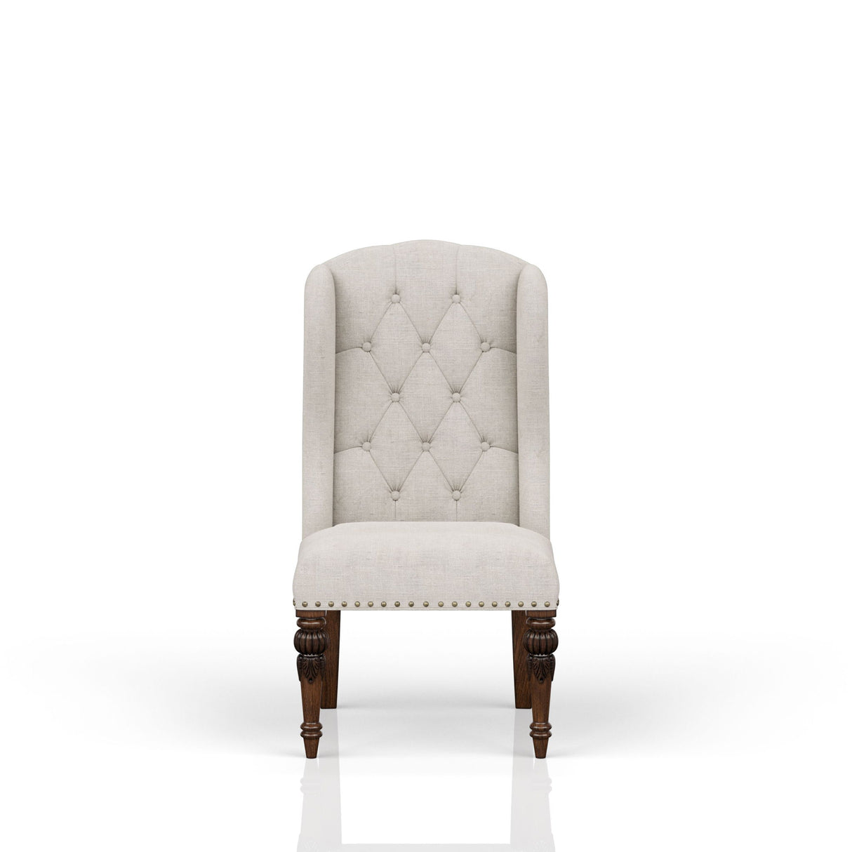 Upholstered Wing Host Chair - Light Gray