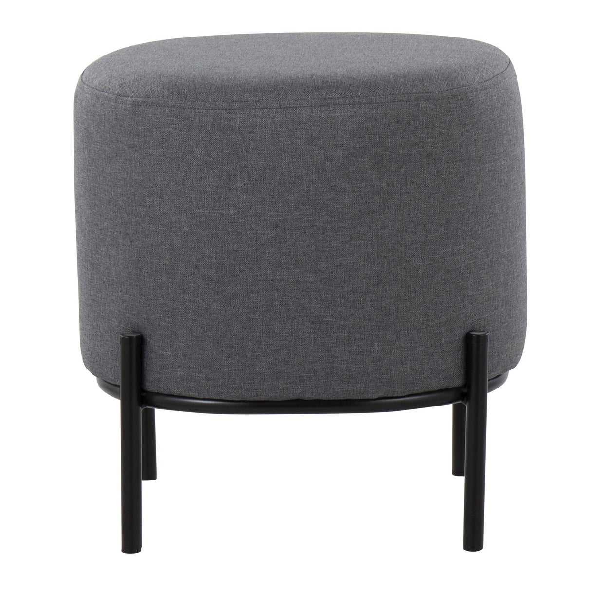 Daniella - Contemporary Foot Stool - Black Metal And Gray Fabric