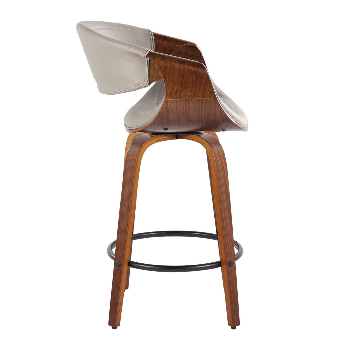 Symphony - 26" Fixed-Height Counter Stool (Set of 2) - Walnut & Black Base