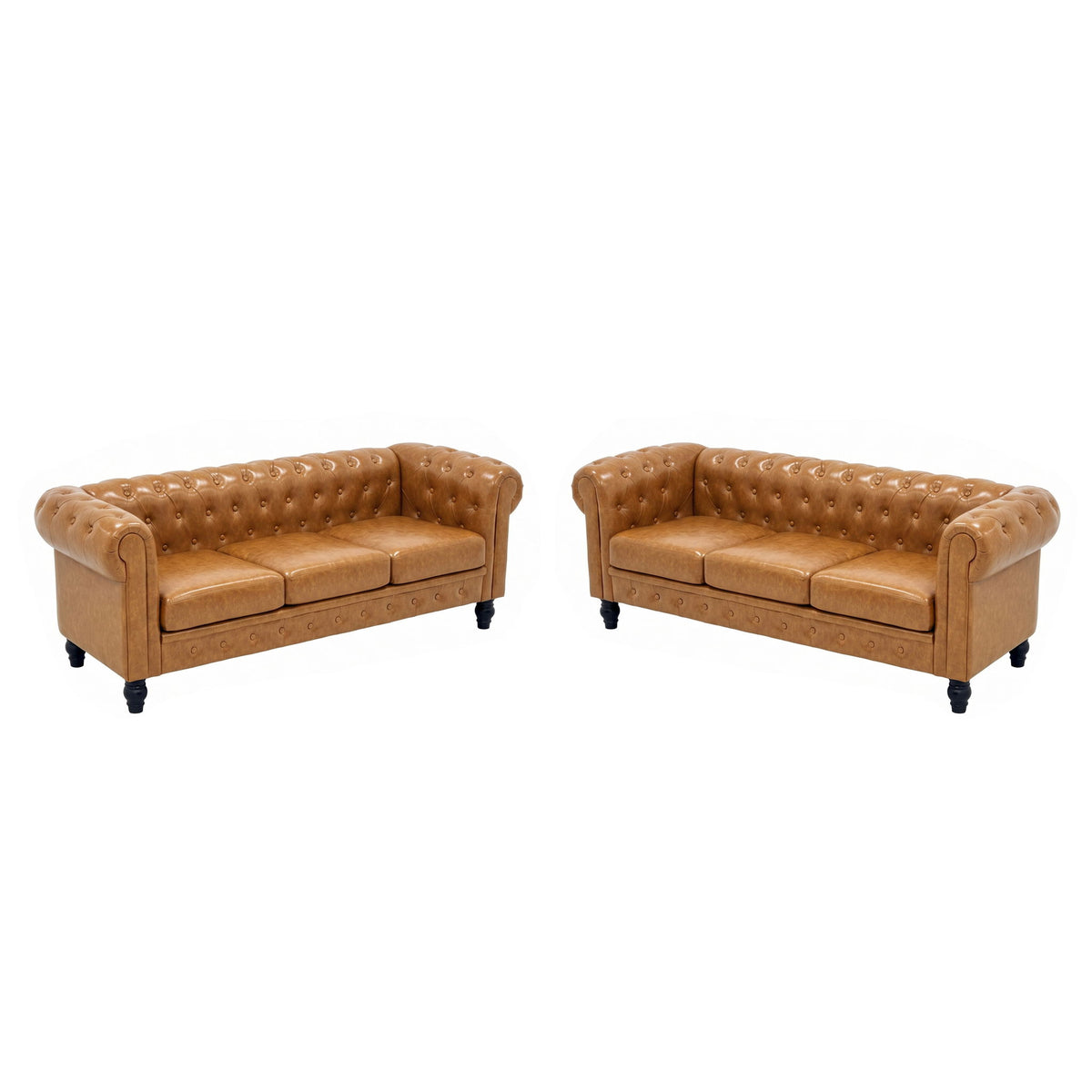 2 Piece Sofa Set With Rolled Armrests