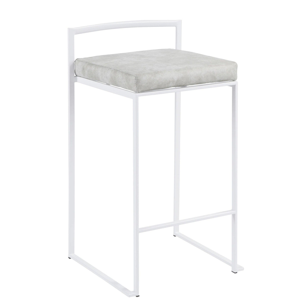Fuji - Contemporary Stackable Counter Stool (Set of 2) - White Frame