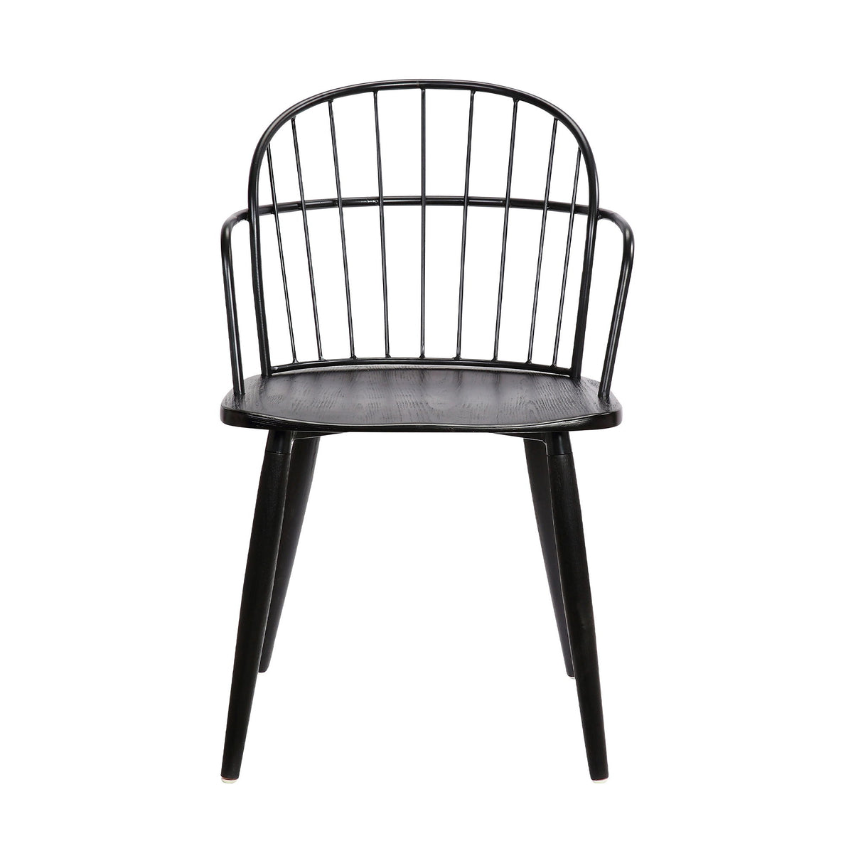 Bradley - Steel Framed Side Chair - Black Powder / Black Brushed