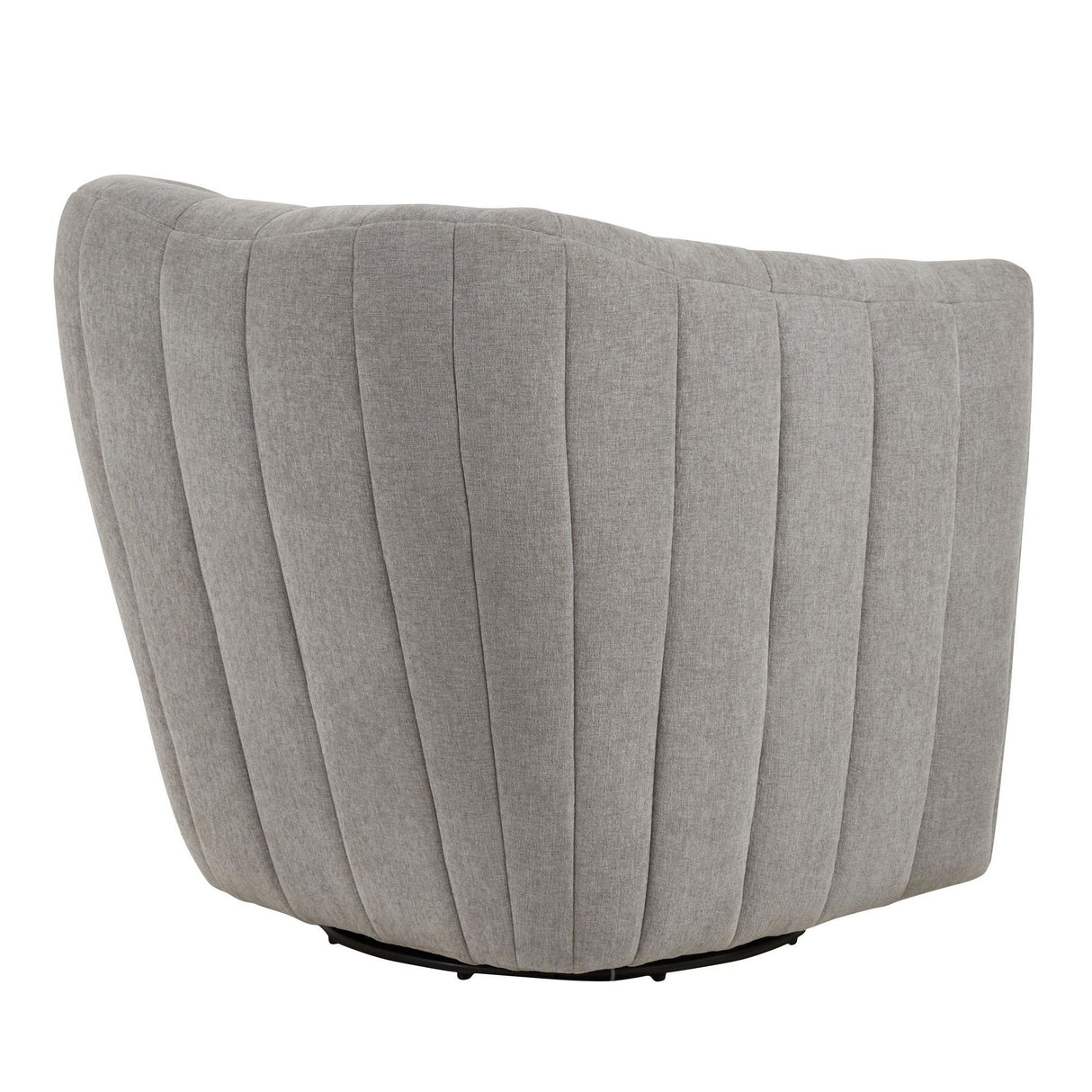 Finley - Upholstered Contemporary Swivel Accent Chair - Black Metal And Taupe Fabric