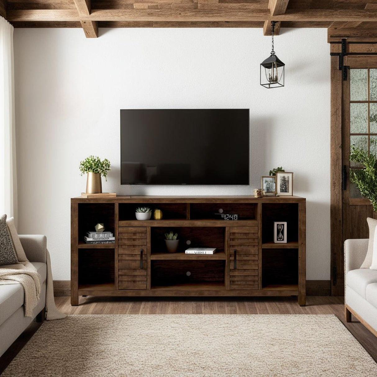 Cable Management TV Stand Console For TVs
