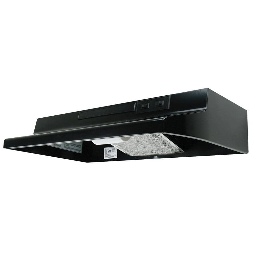 Air King AV1246R 24 in. under-cabinet range hood in black, front view