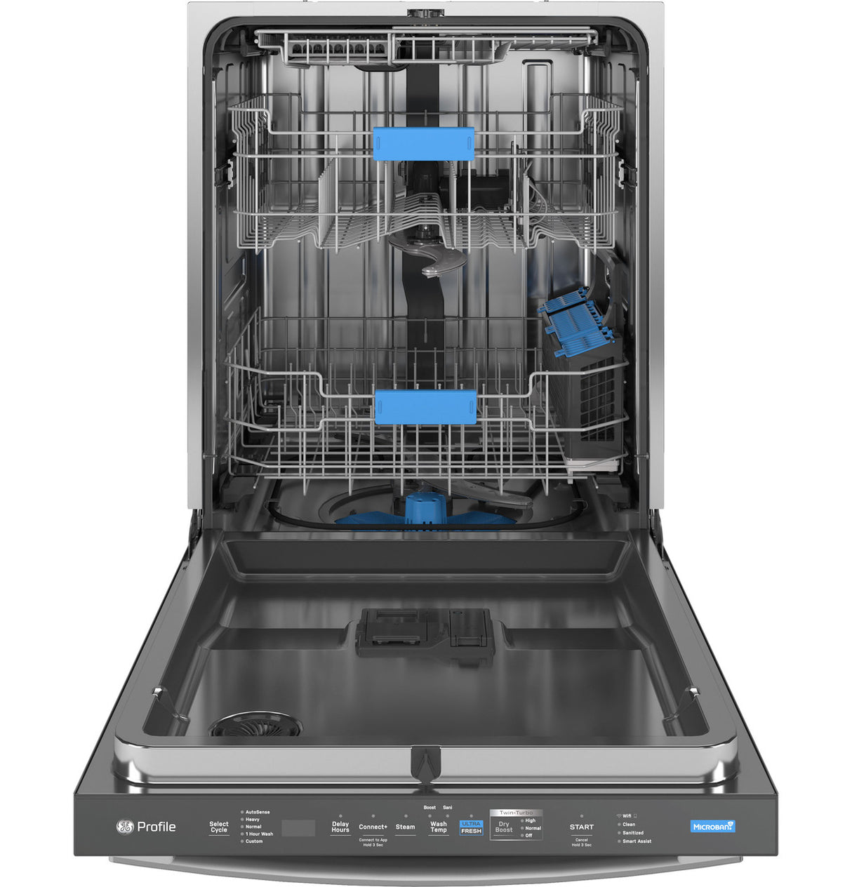 GE Profile PDT755SYVFS dishwasher — third rack detail