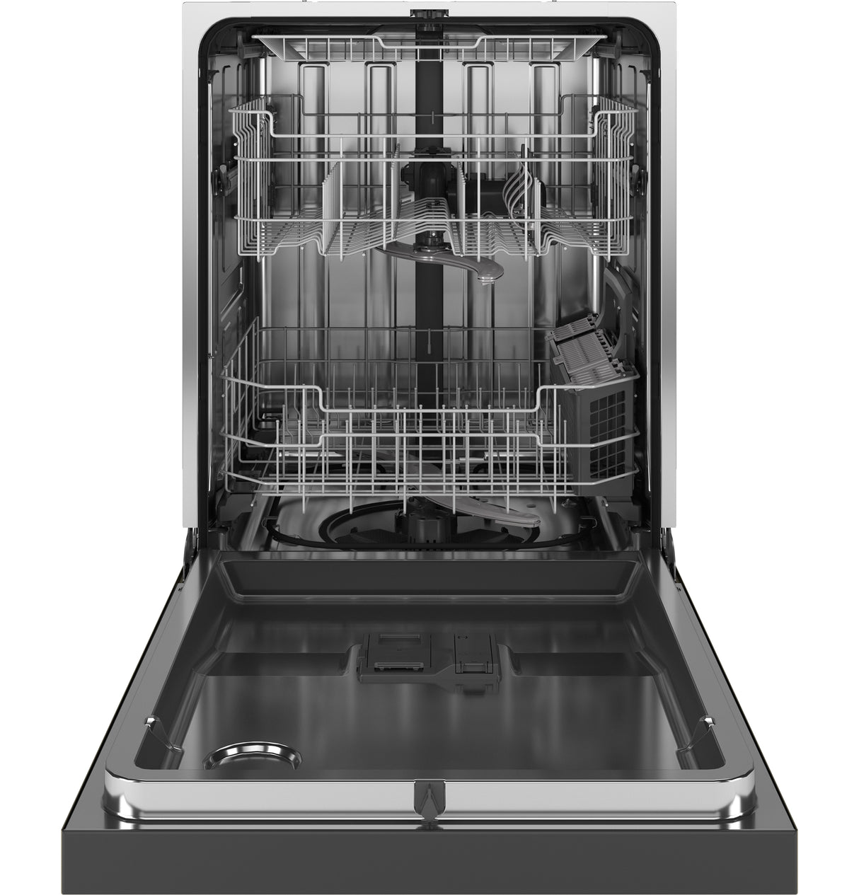 GE GDF650SMVES - 24 in. Front Control Flush-Mount Dishwasher with 47 dBa Sound Level, 3rd-Rack, Dry Boost & Pocket Handle, Stainless steel interior - Slate