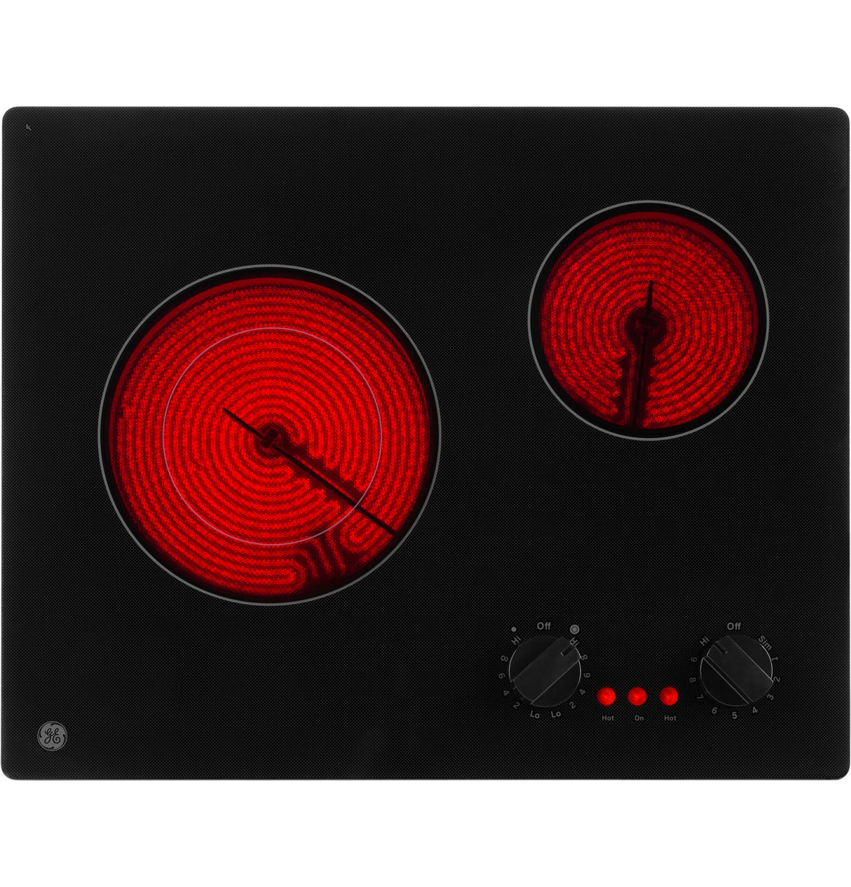 GE JP3021DPBB - 21 in. 2-Burner Electric Radiant Cooktop with Simmer Burner - Black