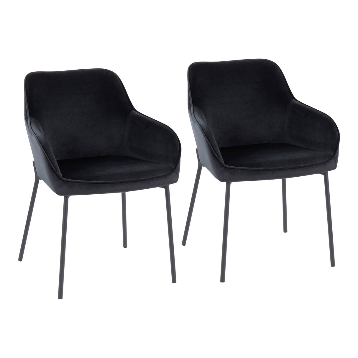 Daniella - Dining Chair - Black Steel And Black Velvet (Set of 2)
