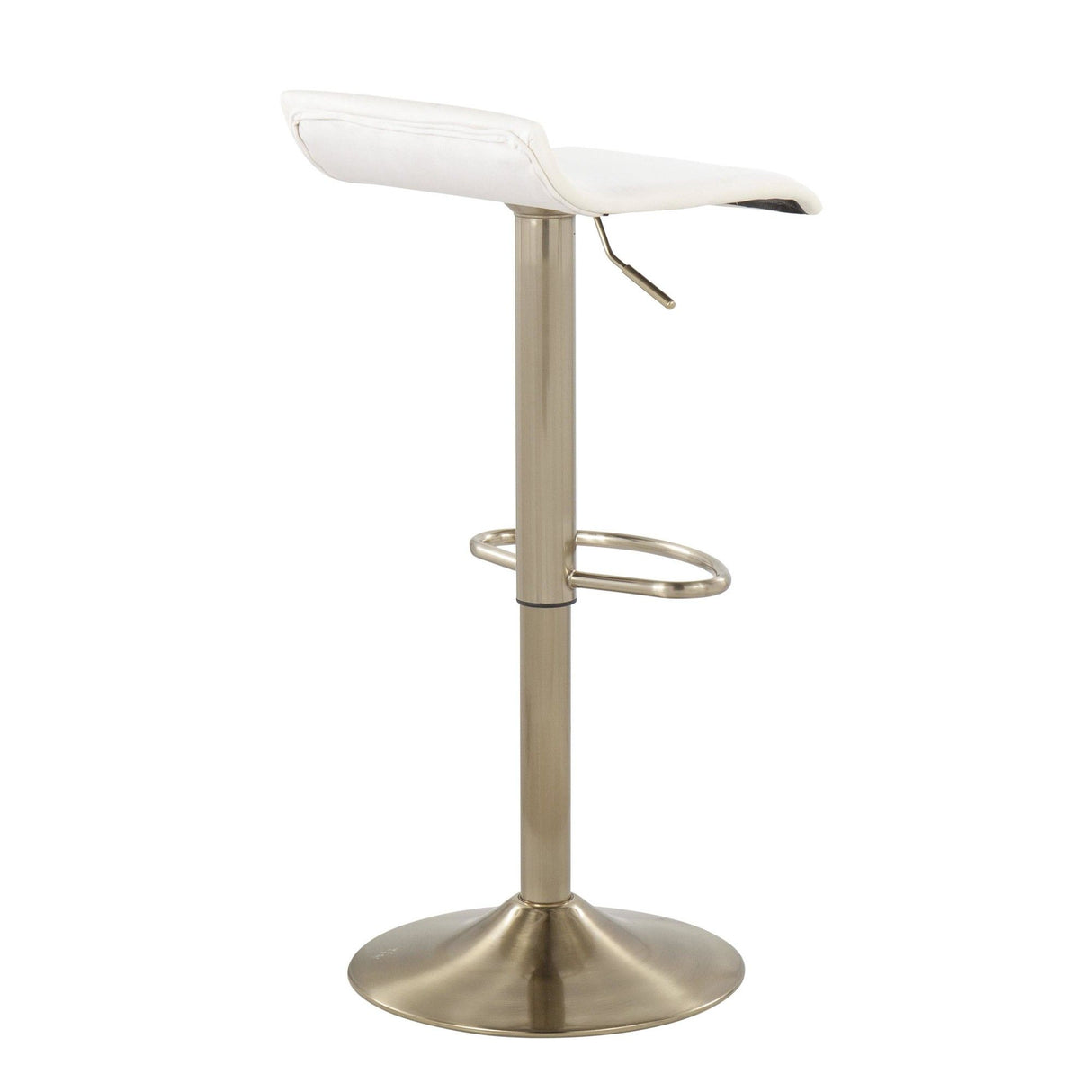 Ale - Adjustable Barstool - Gold Steel And Cream Velvet (Set of 2)