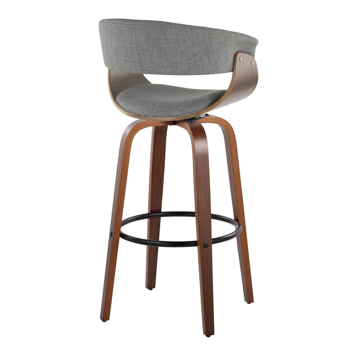 Vintage Mod - 30" Fixed-Height Barstool (Set of 2) - Black Footrest