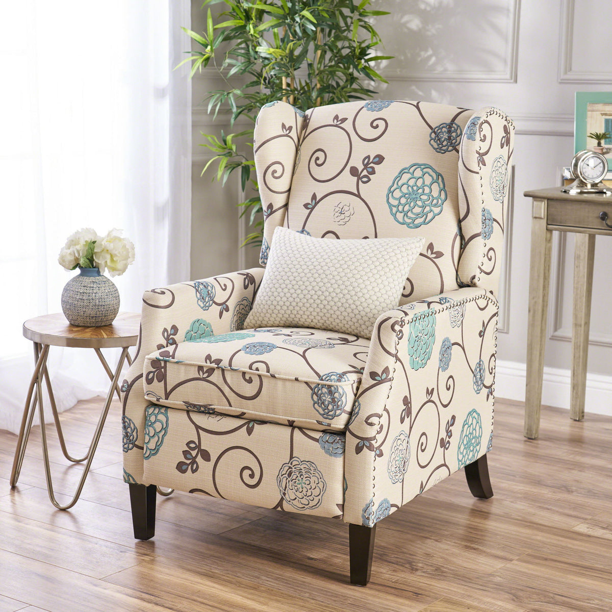 Westeros Wing Back Fabric Upholstered Recliner