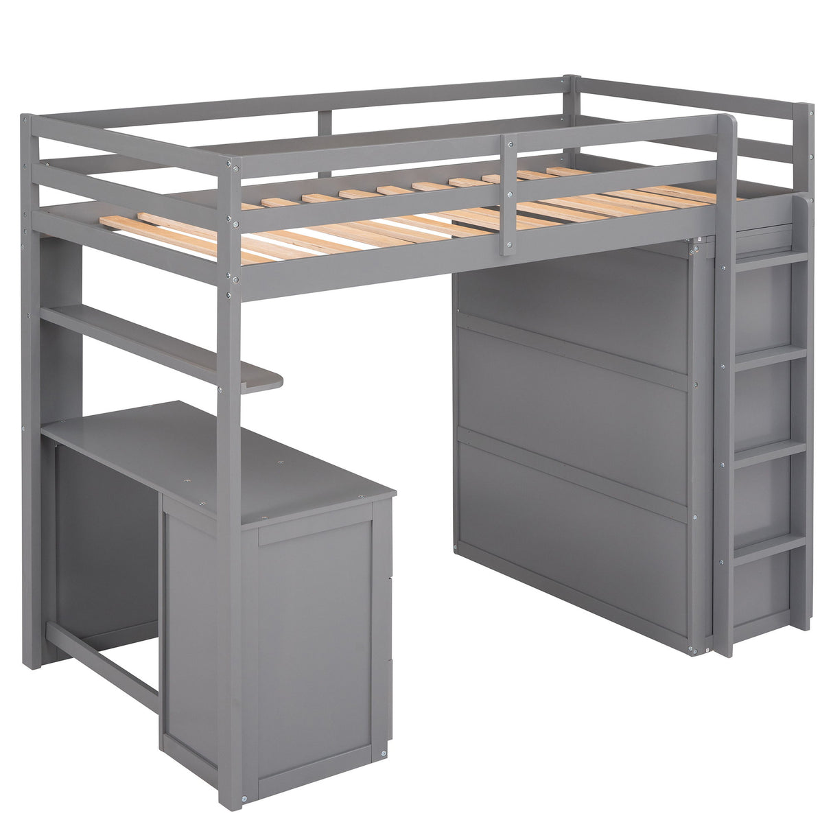 Loft Bed With Drawers, Desk, And Wardrobe