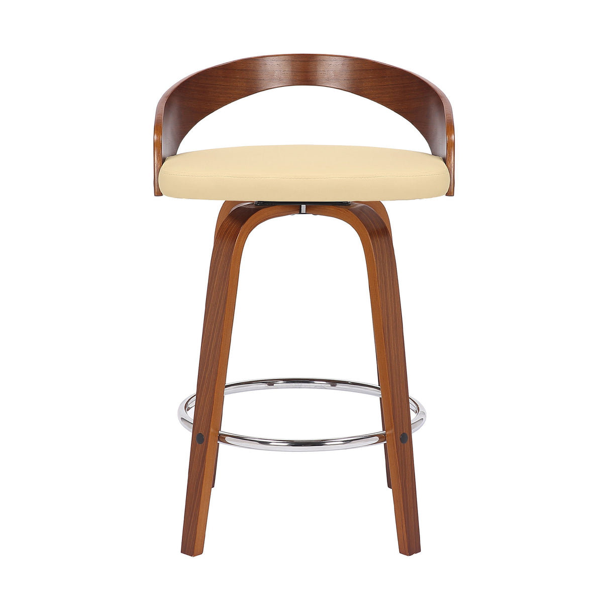 Sonia - 26" Counter Height Swivel Bar Stool - Walnut Wood