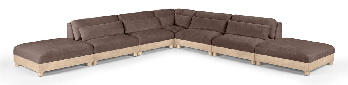 Turin - Chenille Fabric Upholstered Modular Sectional - Brown