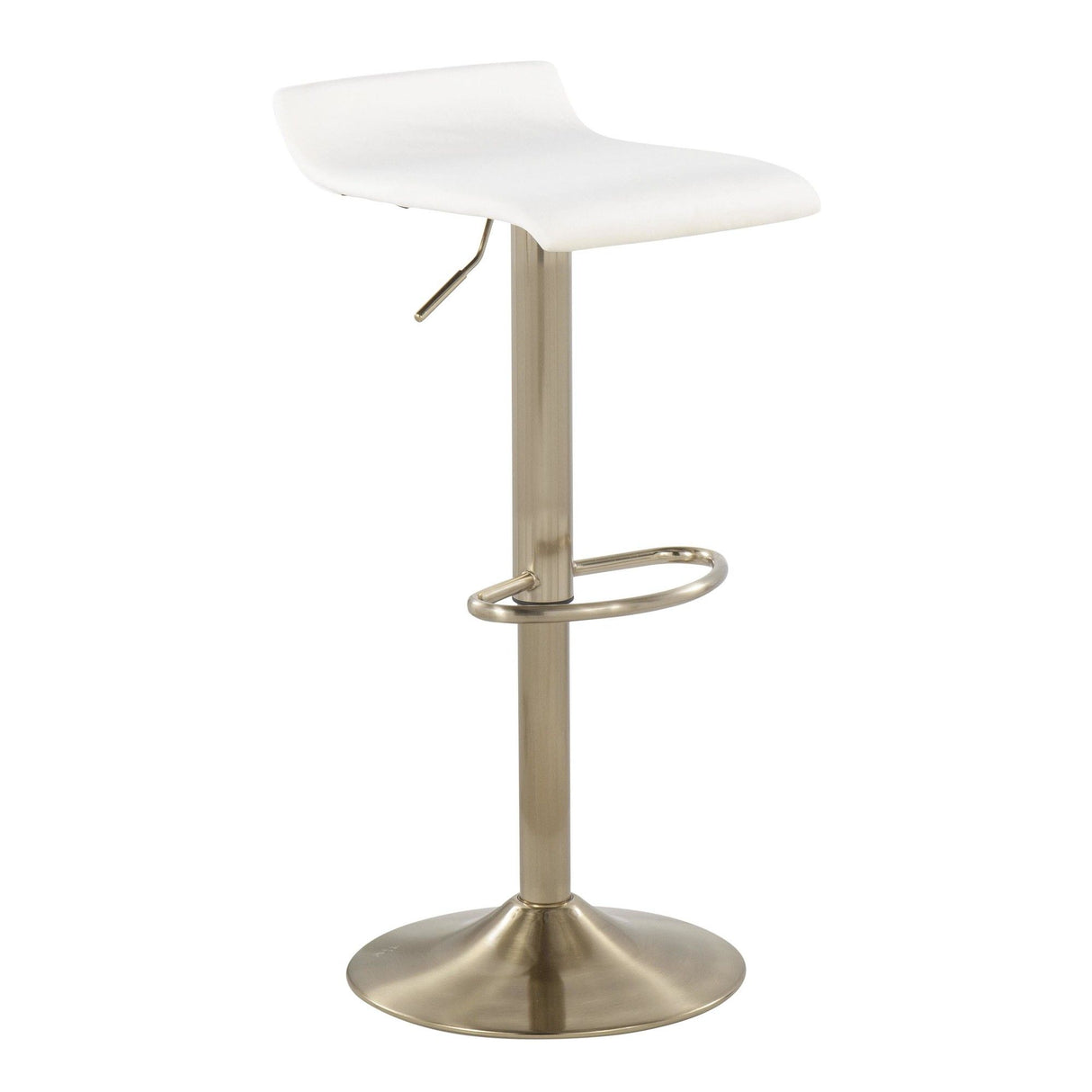 Ale - Adjustable Barstool - Gold Steel And Cream Velvet (Set of 2)