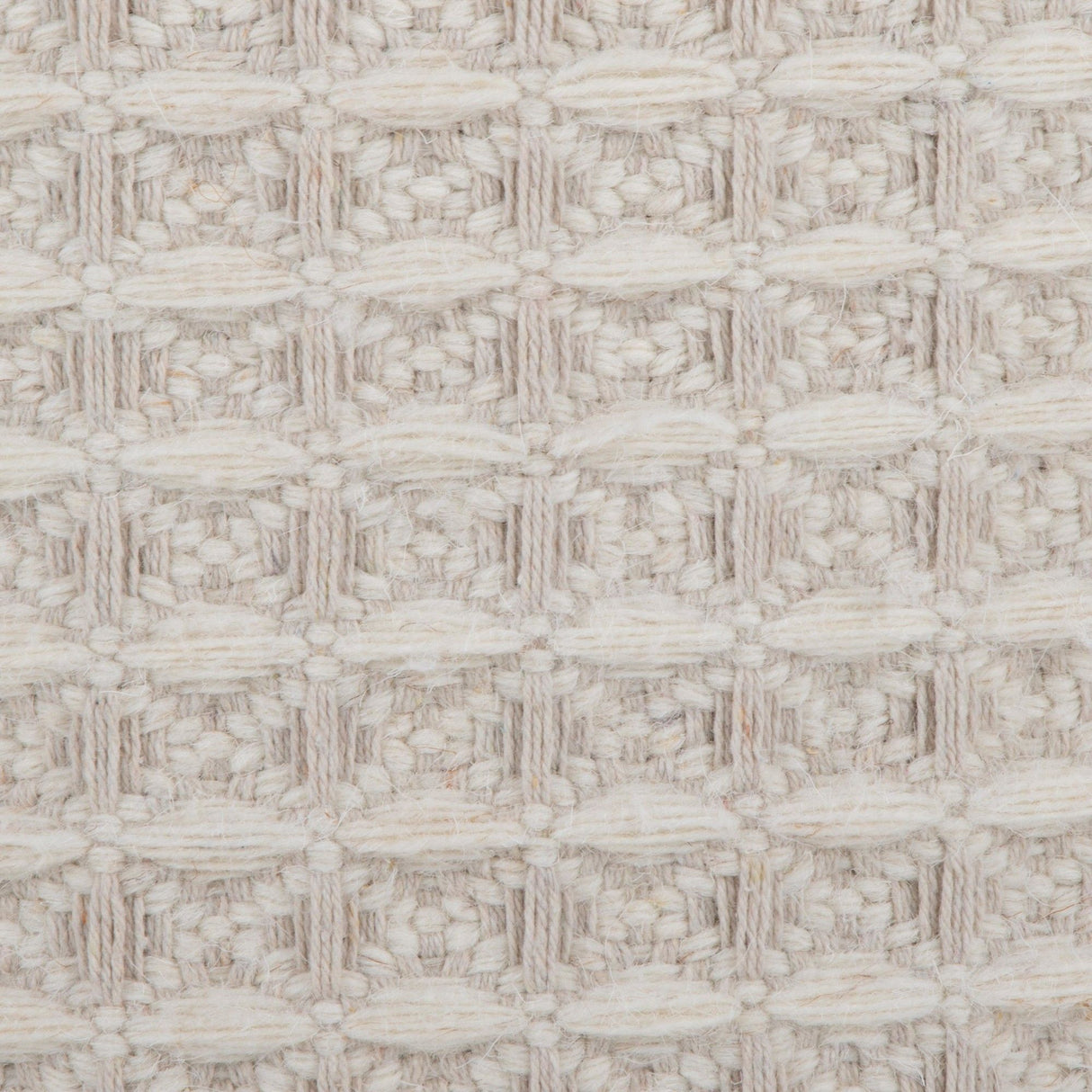 Tahoe - Waffle Ottoman - Ivory Wool