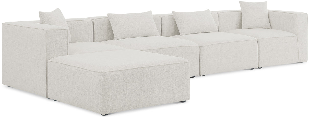 Cube - Linen 5 Piece Modular Sectional With Chaise