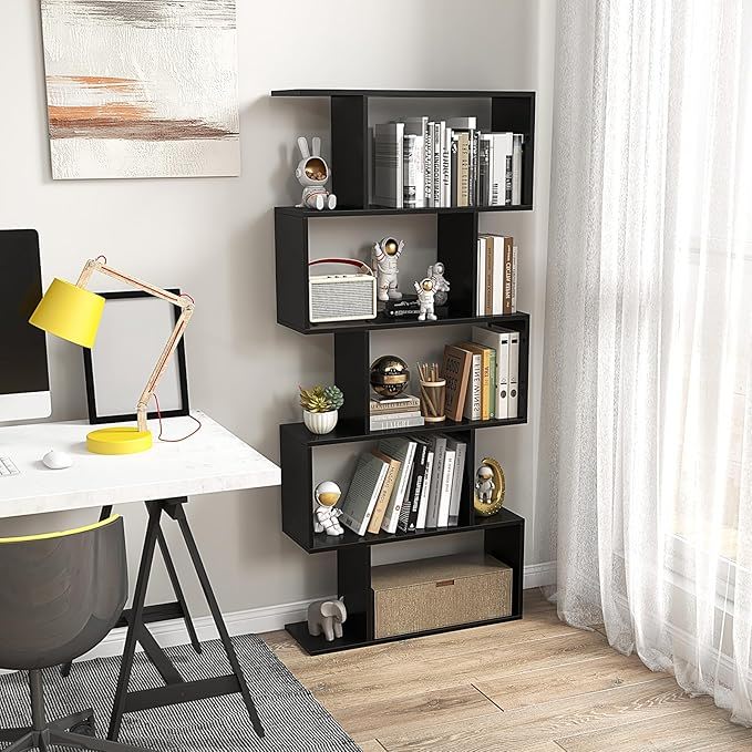 5 Layer Simple Household Black Bookshelf - Black