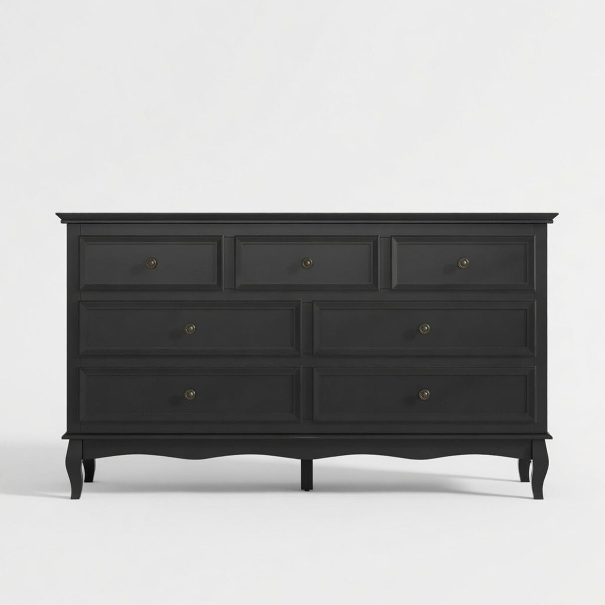 7 Drawer Dresser, Storage Chest - Black