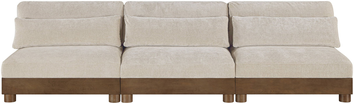 Turin - Chenille Fabric Upholstered Modular Sectional - Taupe