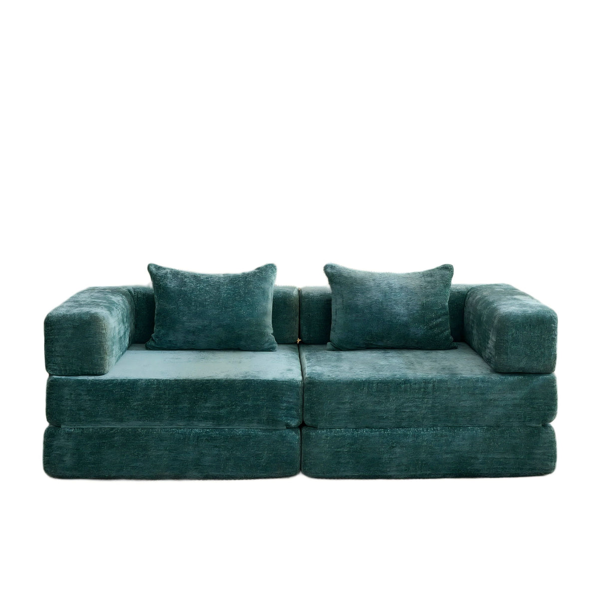 Convertible Floor Sofa Bed With Pillow Back Support Armrest