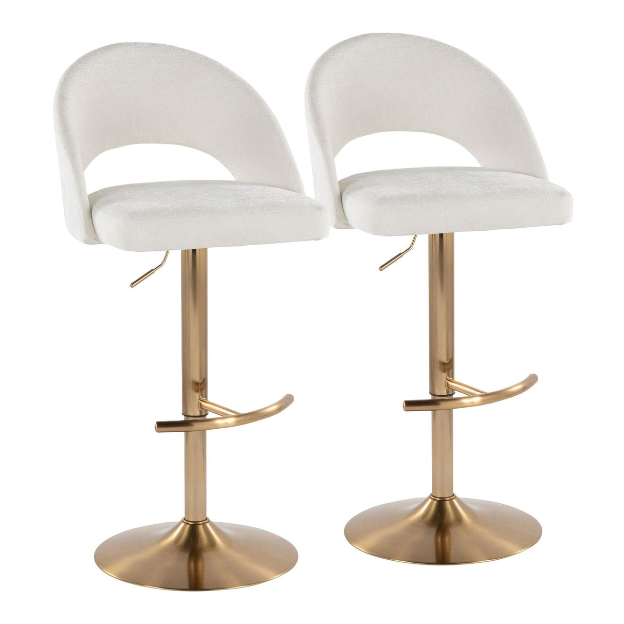 Renee - Adjustable Barstool (Set of 2) - Gold Base