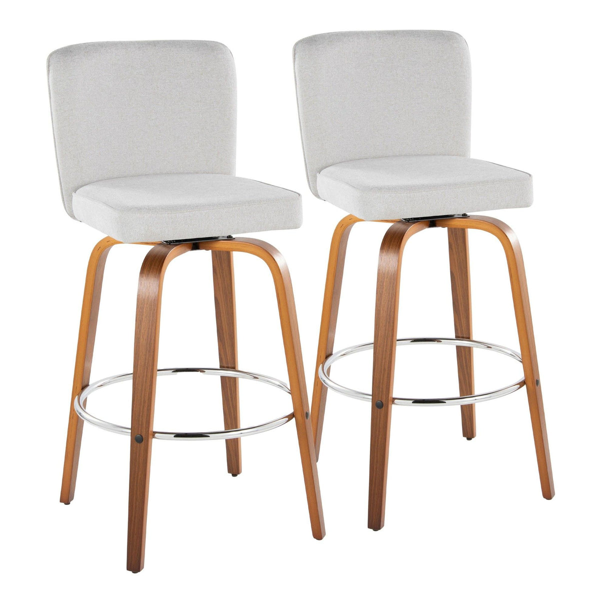Henry - Fixed-Height XL Barstool (Set of 2) - Walnut Wood