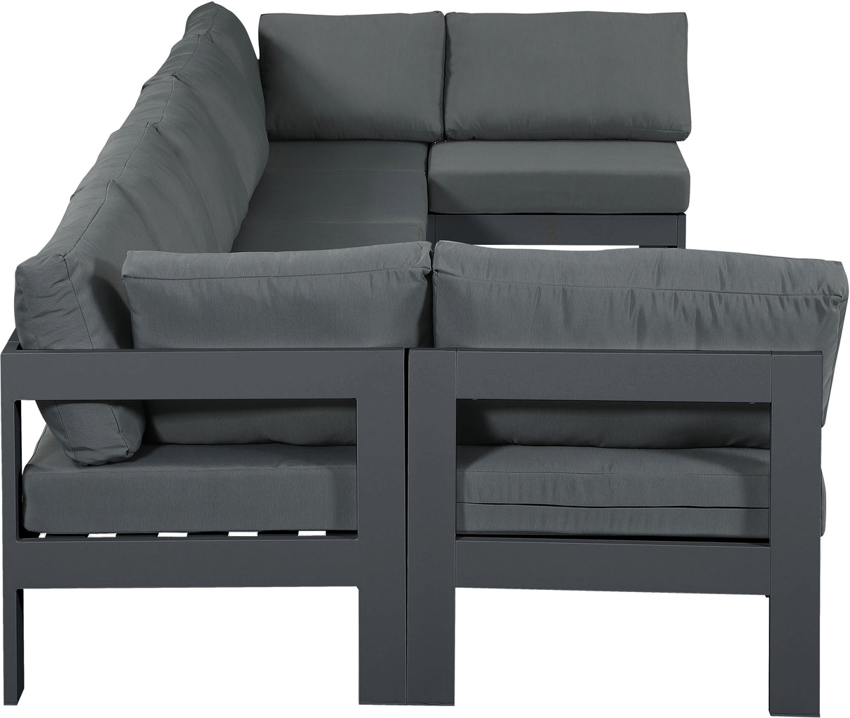 Nizuc - Outdoor Patio 7 Piece Modular Sectional With Gray Frame