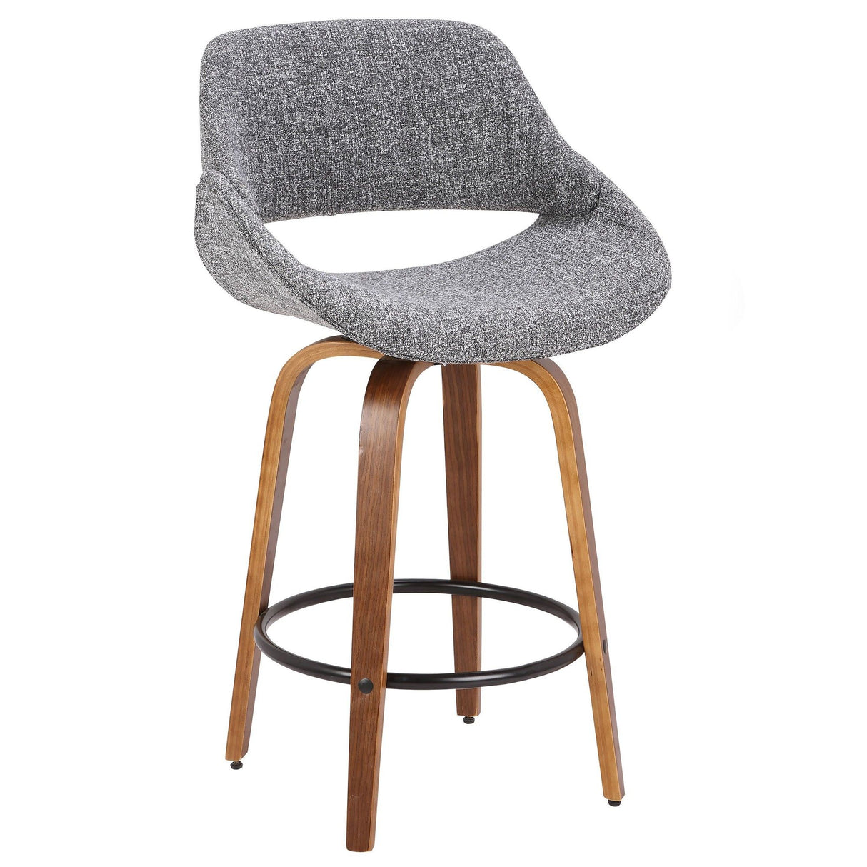 Fabrico - 26" Fixed-Height Counter Stool (Set of 2) - Walnut Frame