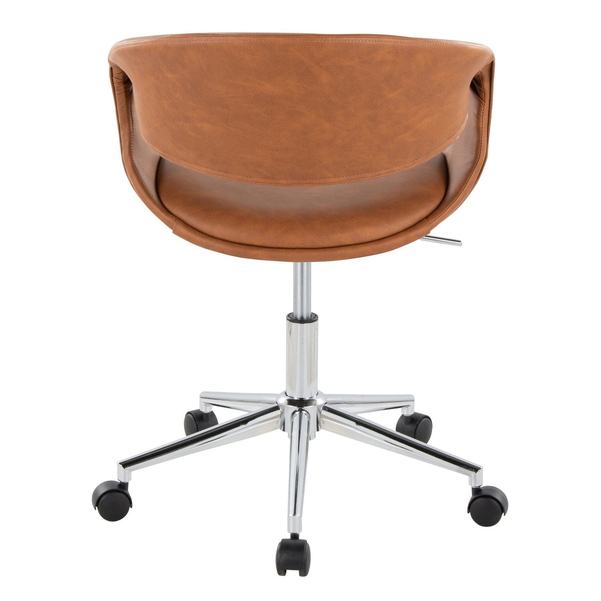 Curvo - Upholstered 5-Star Task Chair - Chrome Metal Base