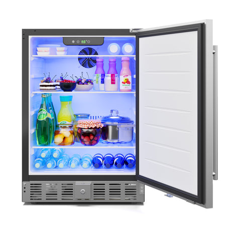 23.4 in. Stainless Steel, Solid-Door Built-In Refrigerator and Beverage Cooler, 5 Cu. ft. KM-BIR5C-SS.