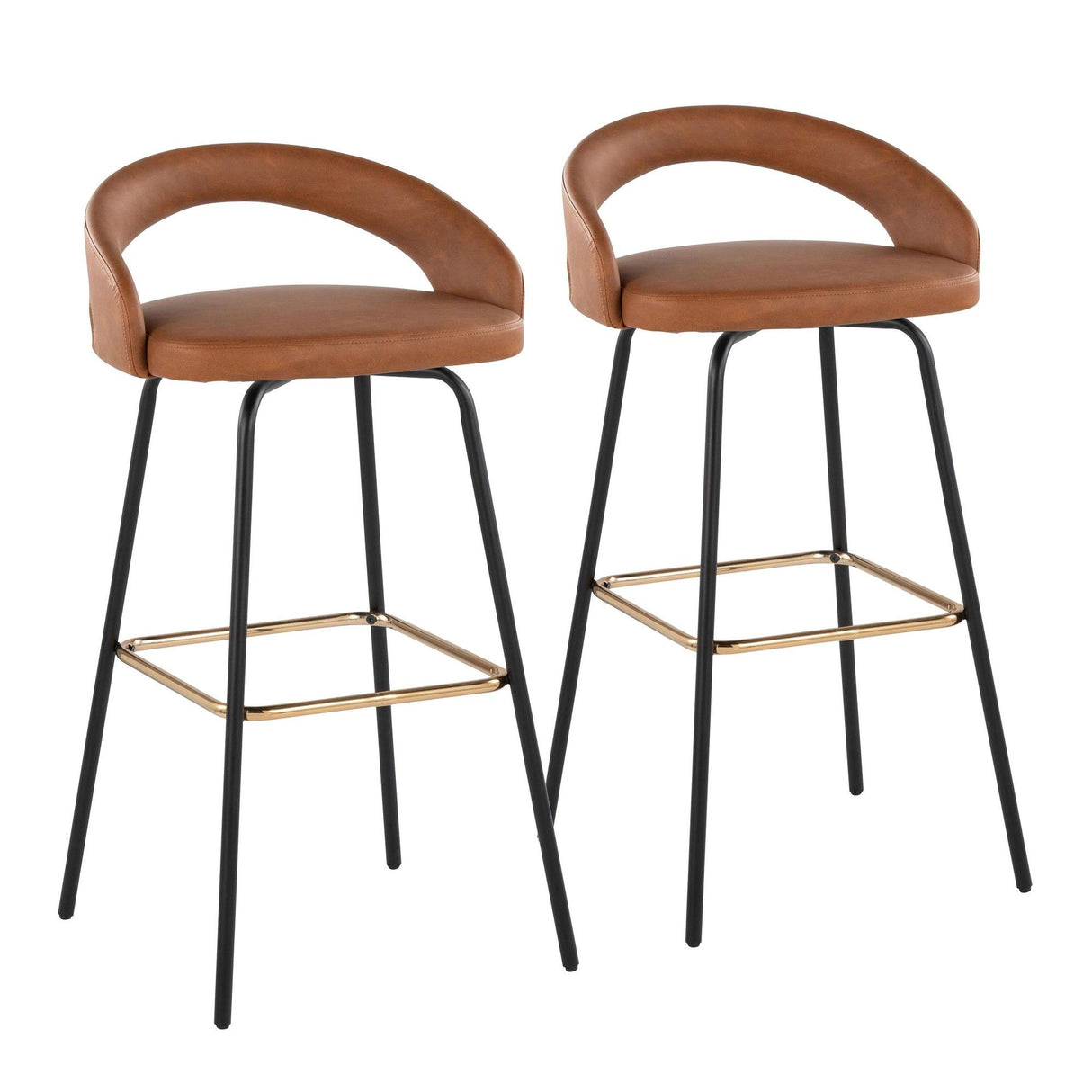 Grotto - Upholstered Fixed-Height Barstool - Black Metal