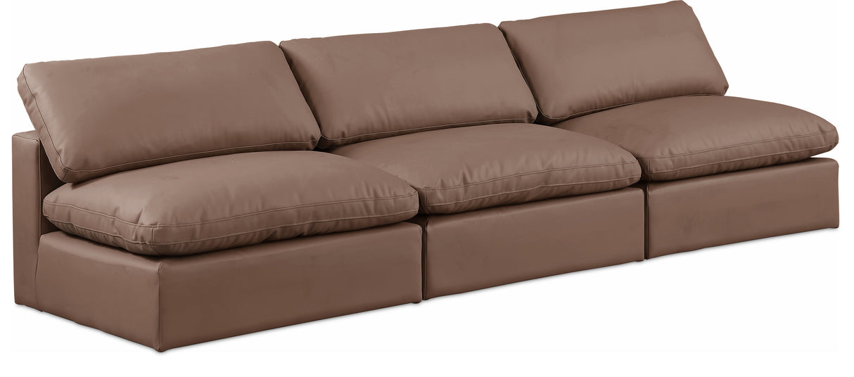 Comfy - Faux Leather Modular Armless Sofa 3 Seats