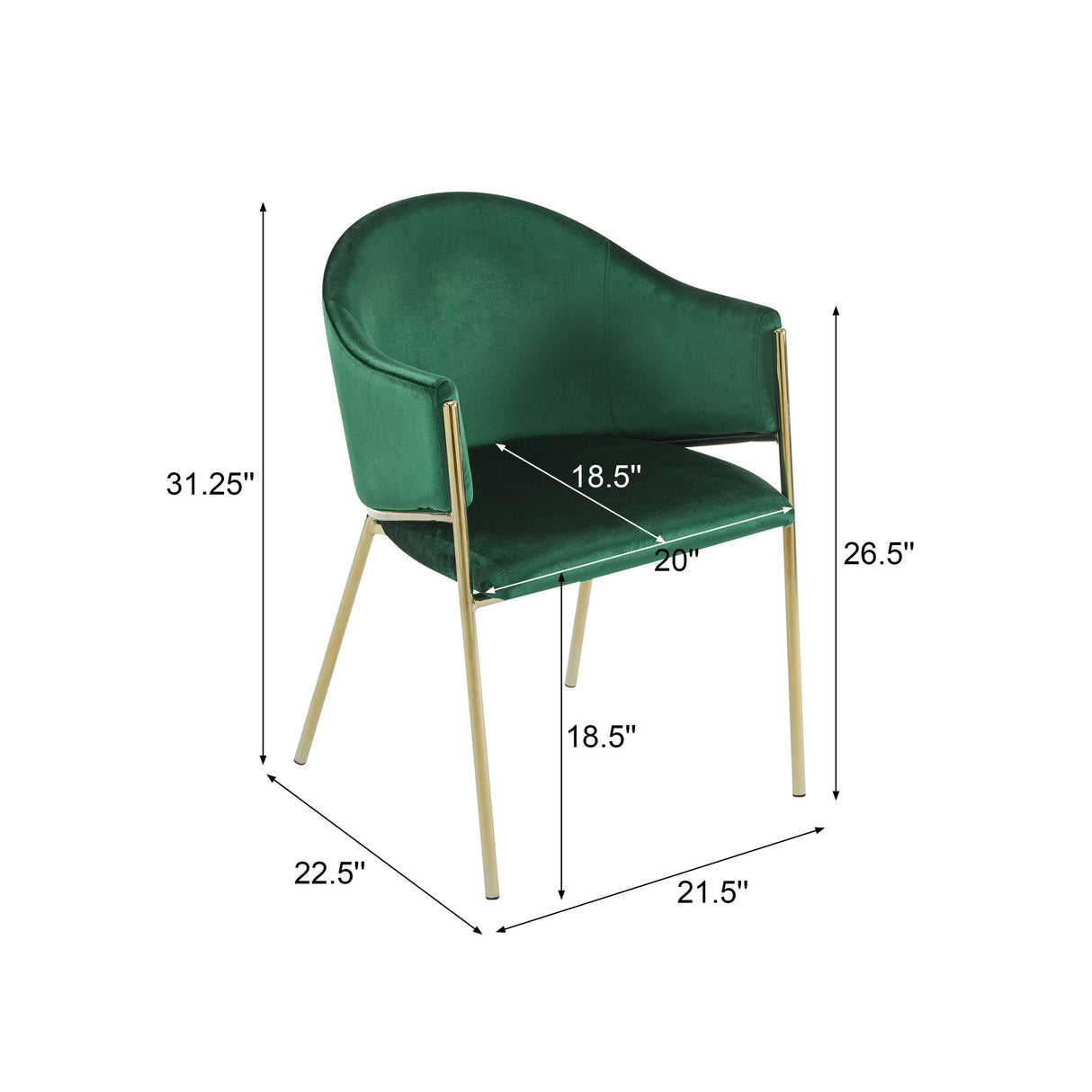 Modern Upholstered Dining Chair With Frame And