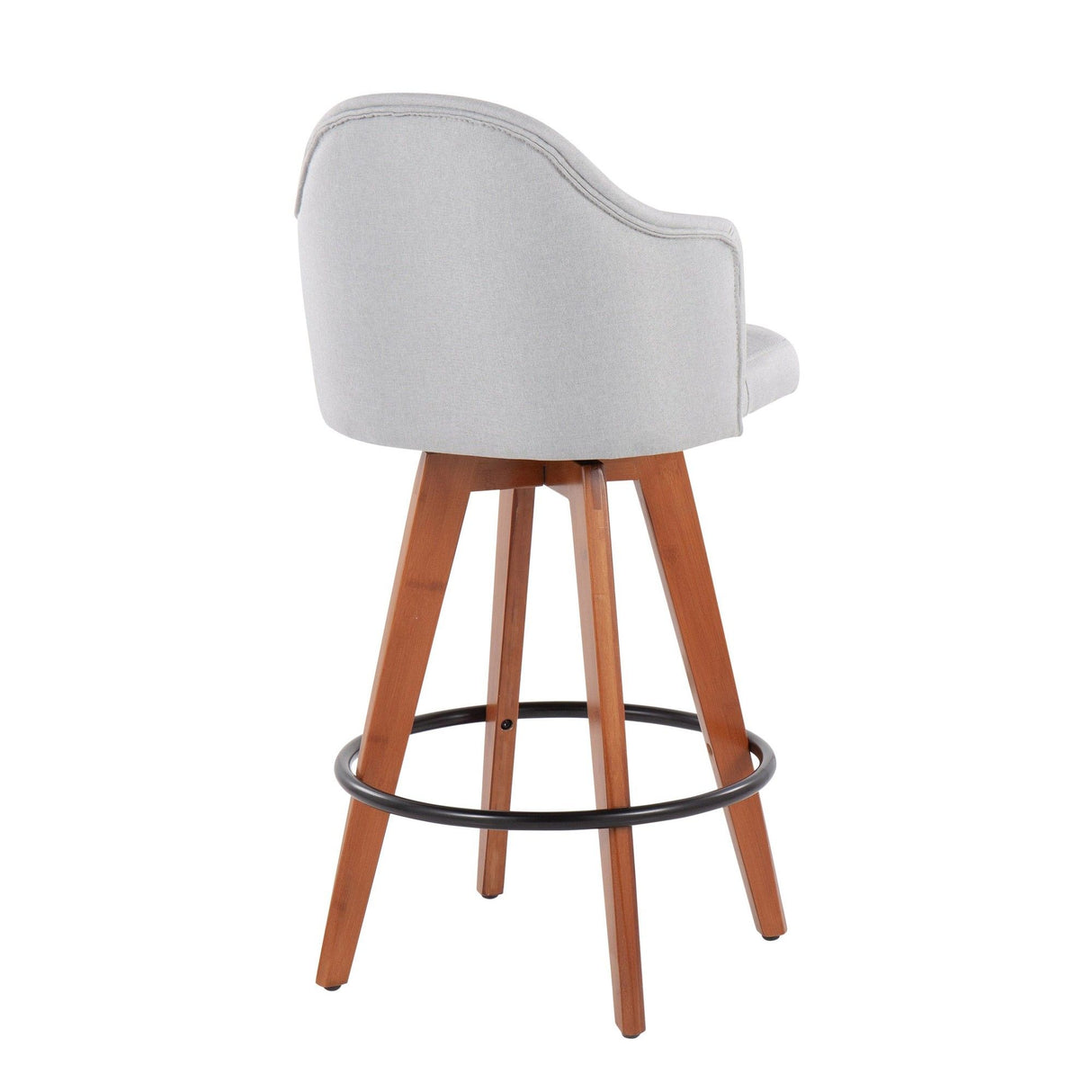 Ahoy - Contemporary Fixed-Height Counter Stool With Walnut Bamboo Frame (Set of 2)
