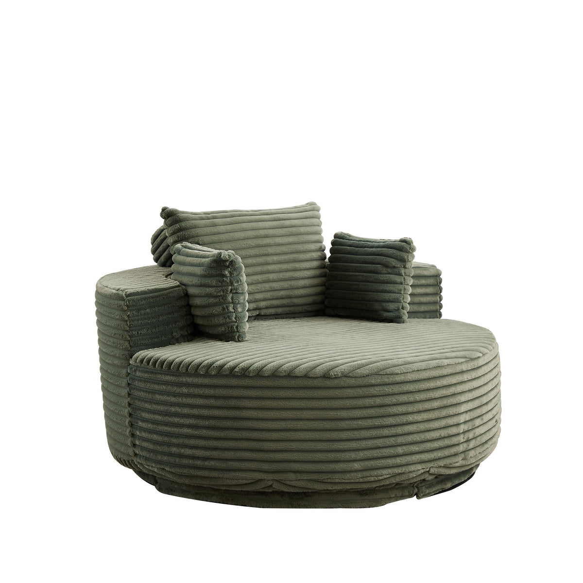 Swivel Chair With Sleeper Design, 360 Degree Rotating Base For Living Room - Green
