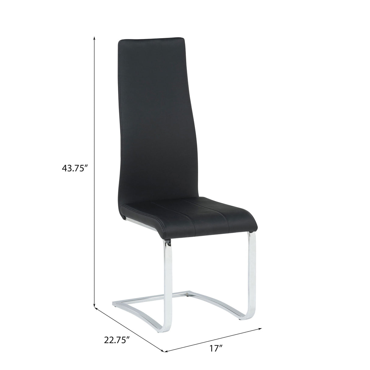 High Back Side Chairs Dining Chairs With Padded Upholstery (Set of 4) - Black