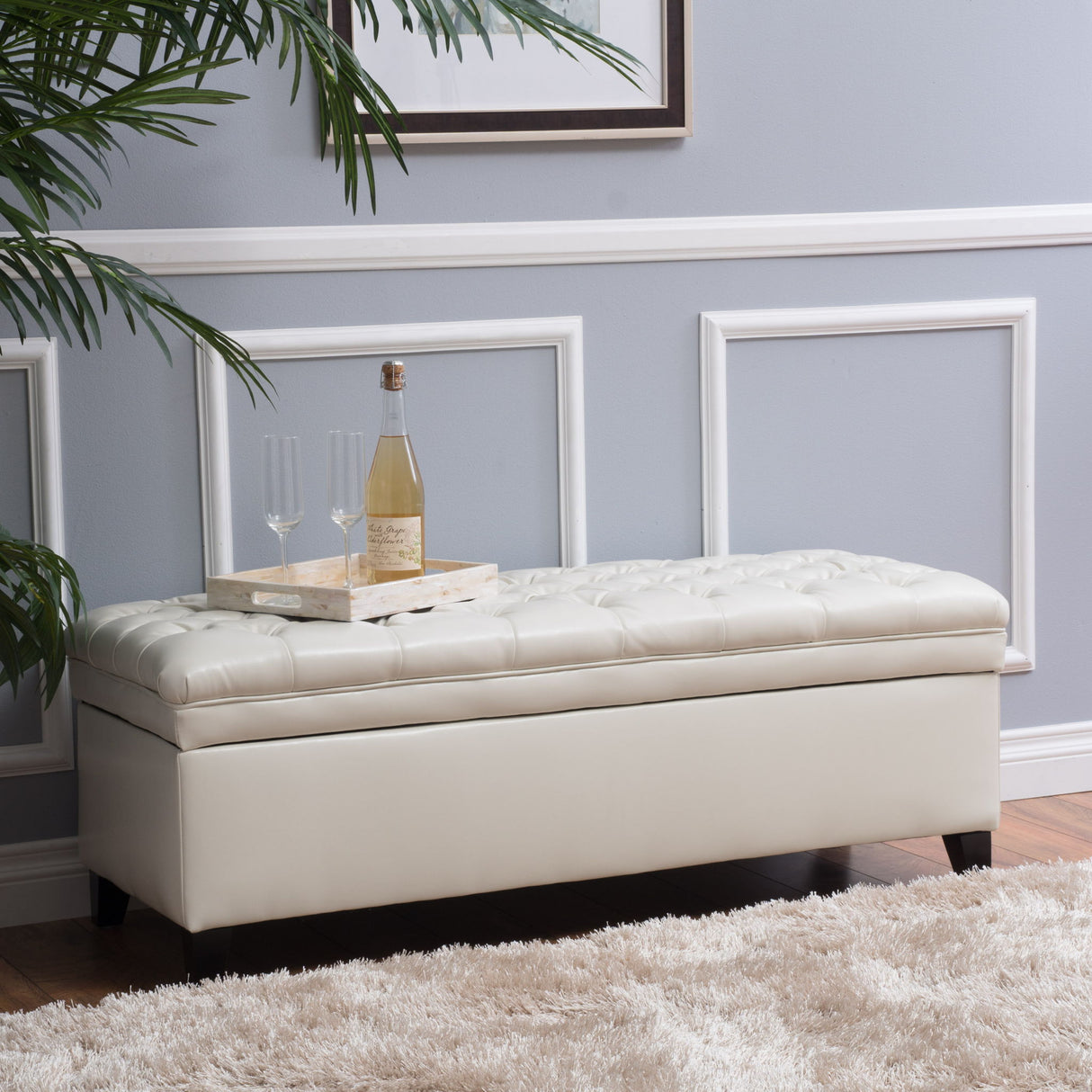 Juliana - Storage Ottoman With Birch Legs