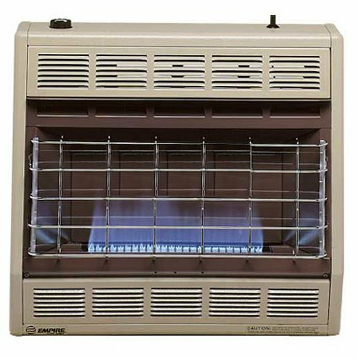 Empire Blue-Flame Heater with Hydraulic Thermostat Controls - White - 30,000 BTU