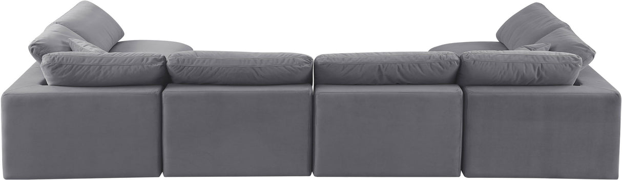 Comfy - 6 Piece Velvet Modular Armless Sectional
