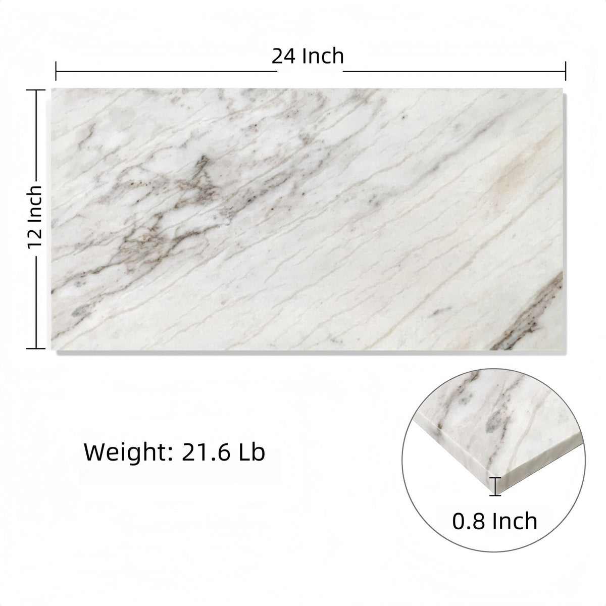 Natural Marble Polished Tile For Wall And Floor (Set of 4)
