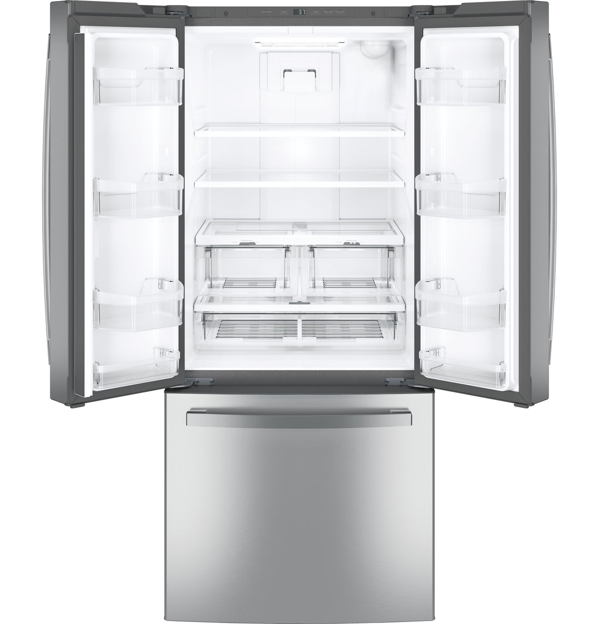 GE GNE21FYKFS - 30 in. 20.8 cu. ft. French Door Refrigerator with Ice Maker - Stainless Steel
