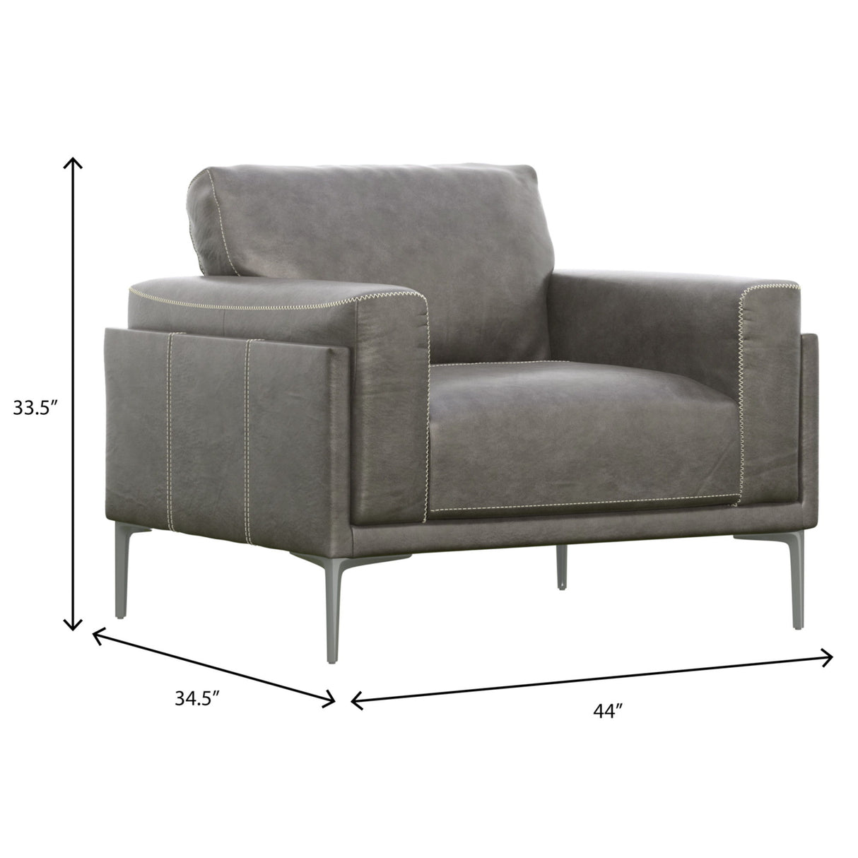 Transitional Fabric Chair - Dark Gray