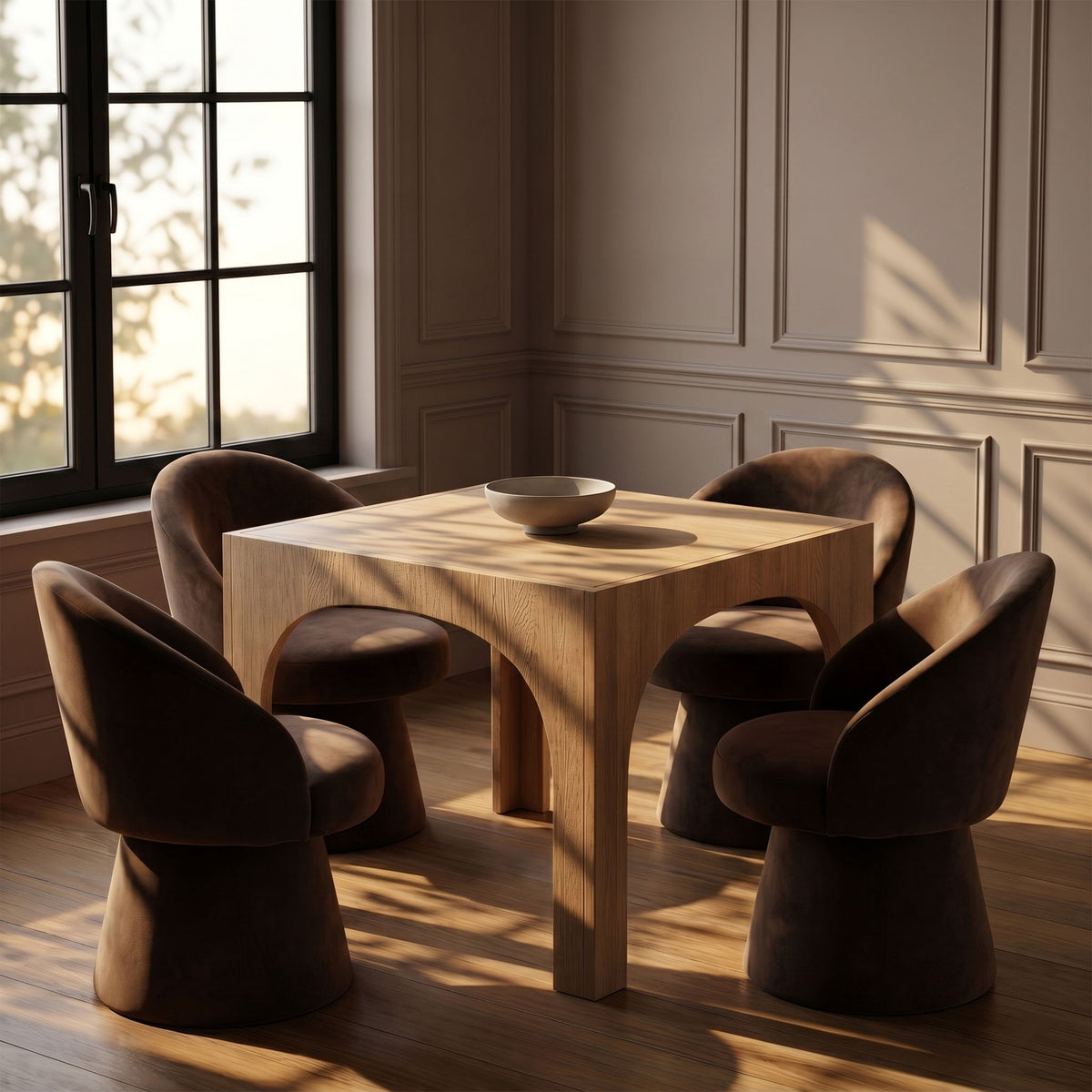 Selene - Upholstered Swivel Dining Chair