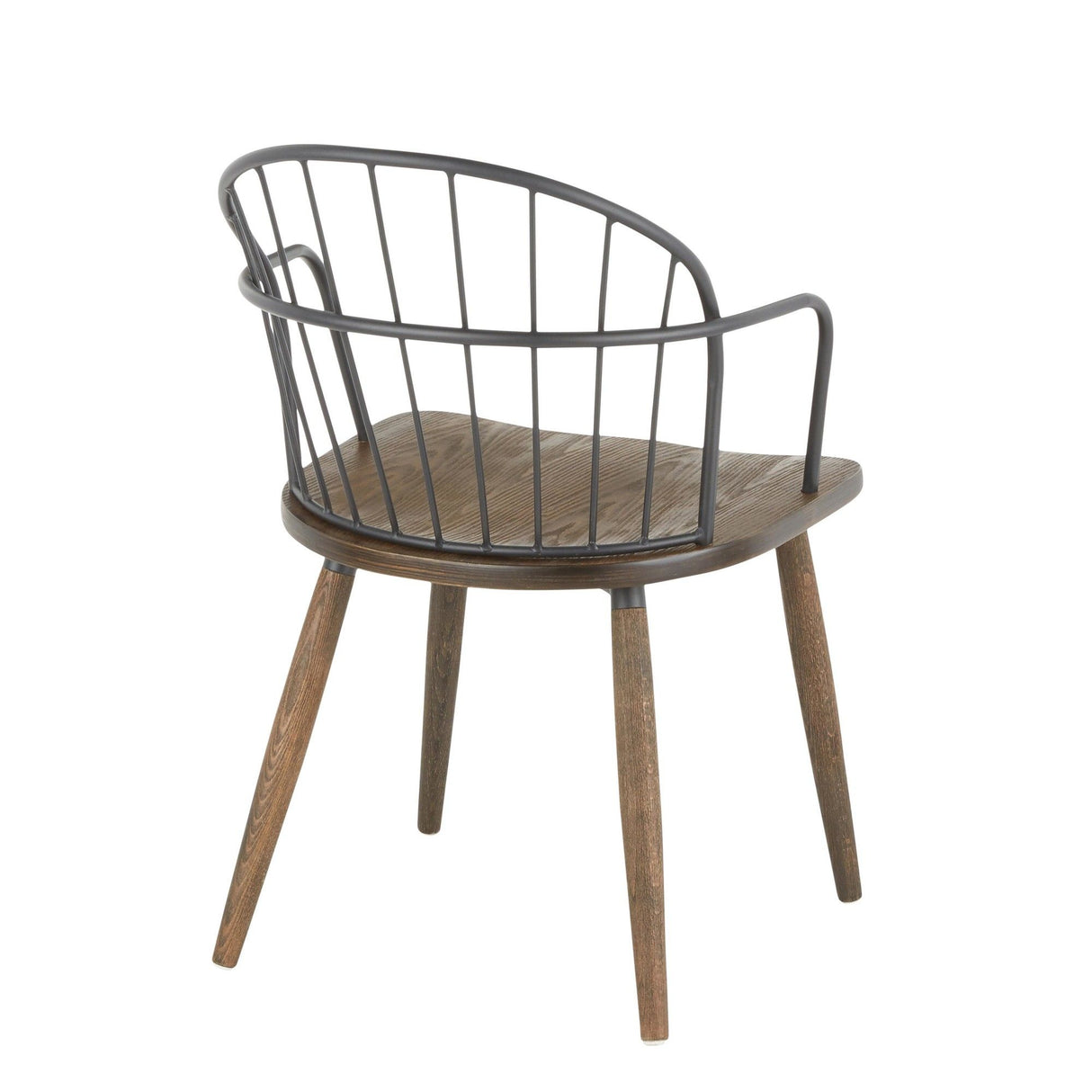Riley - Industrial Chair (Set of 2) - Dark Walnut Wood And Black Metal