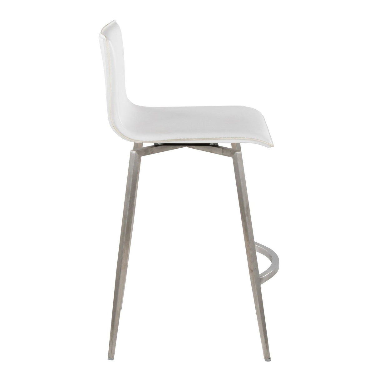 Mara - 26" Upholstered Fixed-Height Counter Stool With Swivel (Set of 2) - Stainless Steel