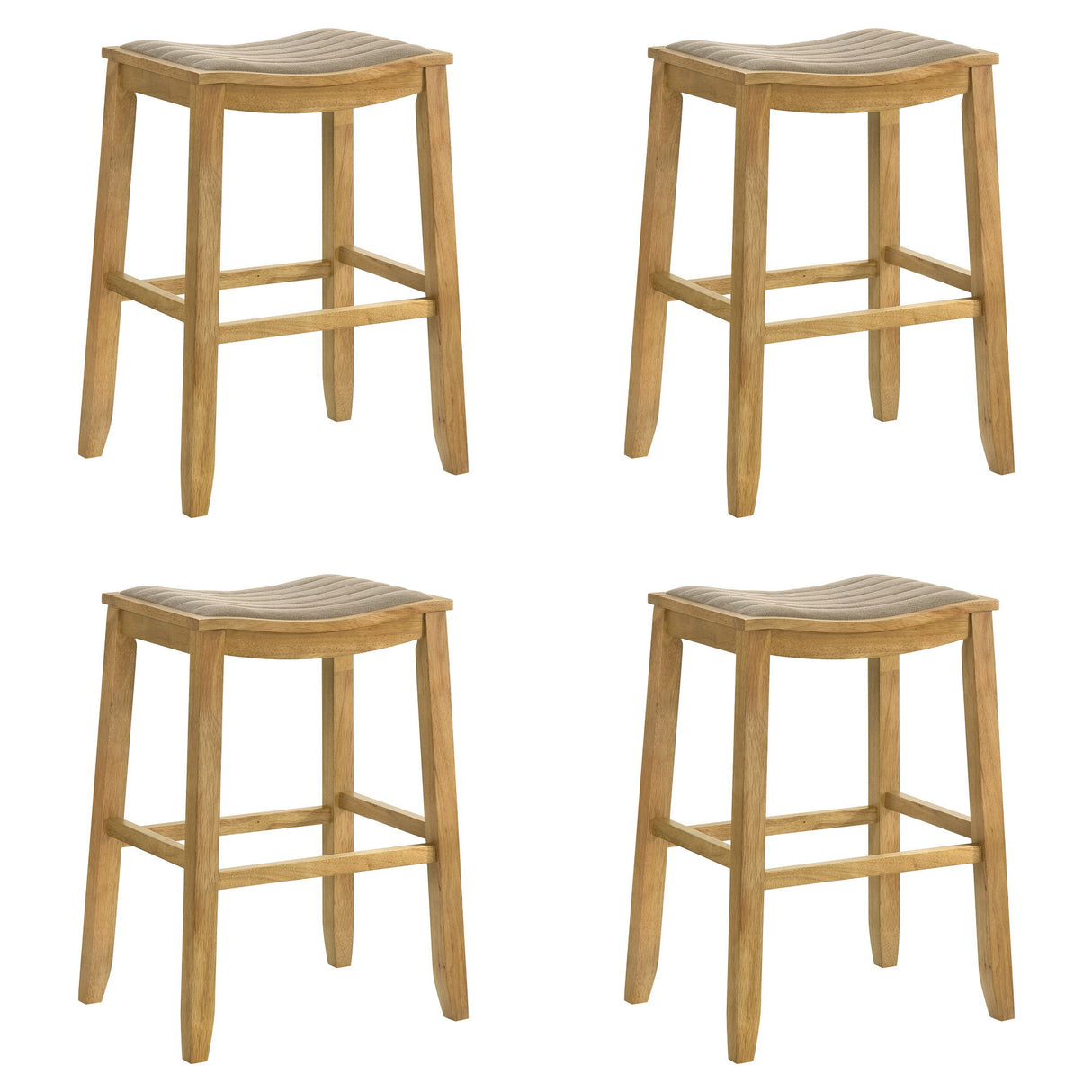 Iyani - Coastal Modern Wood Bar Height Kitchen Bar Stool